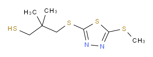 2,2-dimethyl-3-((5-(methylthio)-1,3,4-thiadiazol-2-yl)thio)propane-1-thiol