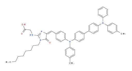 (E)-2-((1-octyl-5-oxo-4-(4-((4'-(phenyl(p-tolyl)amino)-[1,1'-biphenyl]-4-yl)(p-tolyl)amino)benzylidene)-4,5-dihydro-1H-imidazol-2-yl)amino)acetic acid
