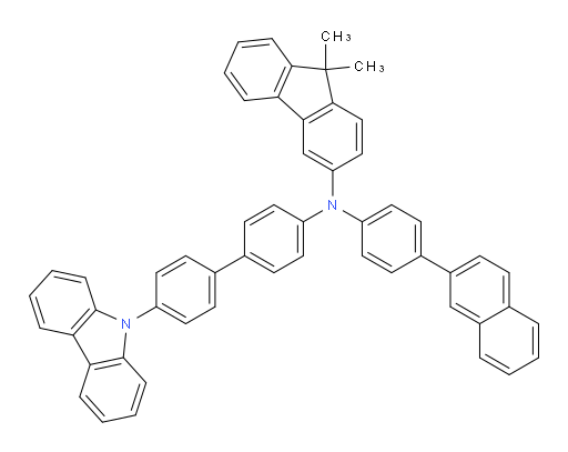 N-(4'-(9H-carbazol-9-yl)-[1,1'-biphenyl]-4-yl)-9,9-dimethyl-N-(4-(naphthalen-2-yl)phenyl)-9H-fluoren-3-amine