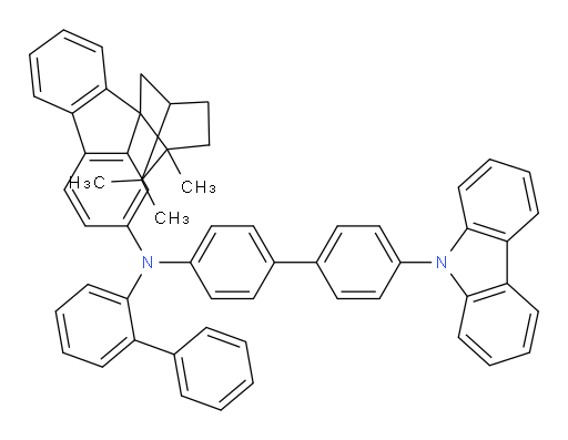 N-(4'-(9H-carbazol-9-yl)-[1,1'-biphenyl]-4-yl)-N-([1,1'-biphenyl]-2-yl)-1,7,7-trimethylspiro[bicyclo[2.2.1]heptane-2,9'-fluoren]-2'-amine
