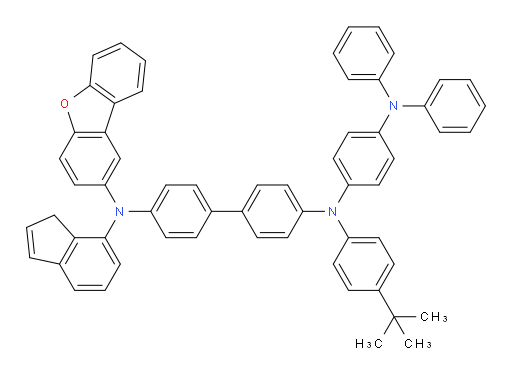 N4-(4-(tert-butyl)phenyl)-N4'-(dibenzo[b,d]furan-2-yl)-N4-(4-(diphenylamino)phenyl)-N4'-(1H-inden-7-yl)-[1,1'-biphenyl]-4,4'-diamine