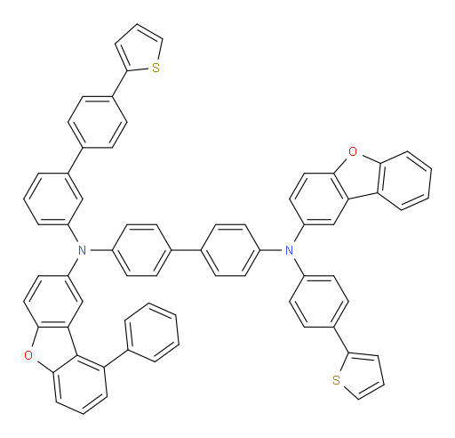 N4-(dibenzo[b,d]furan-2-yl)-N4'-(9-phenyldibenzo[b,d]furan-2-yl)-N4'-(4'-(thiophen-2-yl)-[1,1'-biphenyl]-3-yl)-N4-(4-(thiophen-2-yl)phenyl)-[1,1'-biphenyl]-4,4'-diamine
