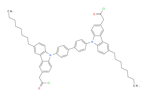 2,2'-(9,9'-([1,1'-biphenyl]-4,4'-diyl)bis(6-octyl-9H-carbazole-9,3-diyl))diacetyl chloride