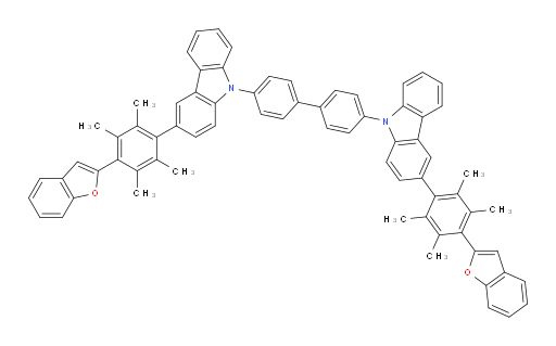 4,4'-bis(3-(4-(benzofuran-2-yl)-2,3,5,6-tetramethylphenyl)-9H-carbazol-9-yl)-1,1'-biphenyl