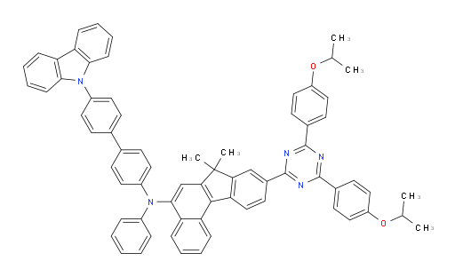 N-(4'-(9H-carbazol-9-yl)-[1,1'-biphenyl]-4-yl)-9-(4,6-bis(4-isopropoxyphenyl)-1,3,5-triazin-2-yl)-7,7-dimethyl-N-phenyl-7H-benzo[c]fluoren-5-amine