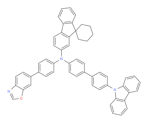 N-(4'-(9H-carbazol-9-yl)-[1,1'-biphenyl]-4-yl)-N-(4-(benzo[d]oxazol-6-yl)phenyl)spiro[cyclohexane-1,9'-fluoren]-2'-amine