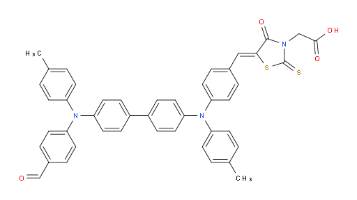 (Z)-2-(5-(4-((4'-((4-formylphenyl)(p-tolyl)amino)-[1,1'-biphenyl]-4-yl)(p-tolyl)amino)benzylidene)-4-oxo-2-thioxothiazolidin-3-yl)acetic acid