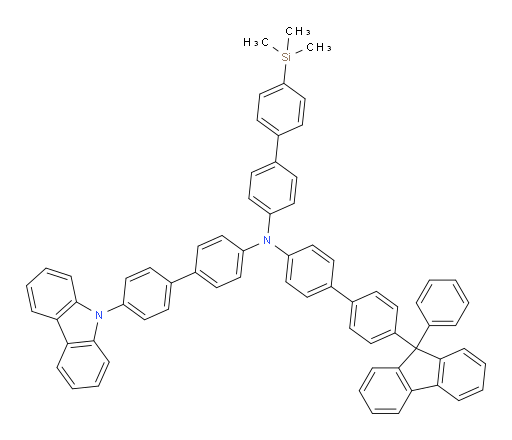 N-(4'-(9H-carbazol-9-yl)-[1,1'-biphenyl]-4-yl)-4'-(9-phenyl-9H-fluoren-9-yl)-N-(4'-(trimethylsilyl)-[1,1'-biphenyl]-4-yl)-[1,1'-biphenyl]-4-amine