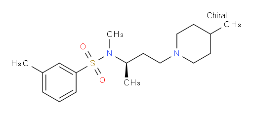 N,3-Dimethyl-N-[(1R)-1-methyl-3-(4-methyl-1-piperidinyl)propyl]benzenesulfonamide (ACI)