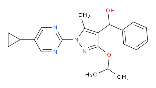 1-(5-Cyclopropyl-2-pyrimidinyl)-5-methyl-3-(1-methylethoxy)-α-phenyl-1H-pyrazole-4-methanol (ACI)