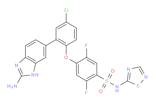 4-[2-(2-Amino-1H-benzimidazol-6-yl)-4-chlorophenoxy]-2,5-difluoro-N-1,2,4-thiadiazol-5-ylbenzenesulfonamide (ACI)