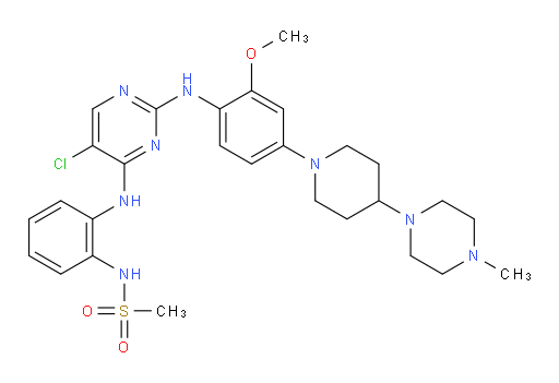 N-[2-[[5-Chloro-2-[[2-methoxy-4-[4-(4-methyl-1-piperazinyl)-1-piperidinyl]phenyl]amino]-4-pyrimidinyl]amino]phenyl]methanesulfonamide (ACI)