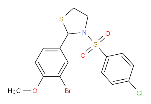 2-(3-Bromo-4-methoxyphenyl)-3-[(4-chlorophenyl)sulfonyl]thiazolidine (ACI)