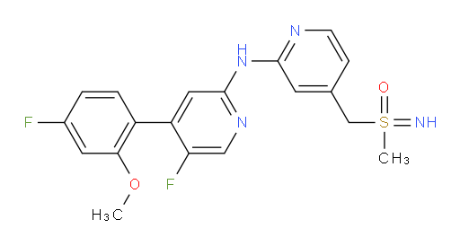 5-Fluoro-4-(4-fluoro-2-methoxyphenyl)-N-[4-[(S-methylsulfonimidoyl)methyl]-2-pyridinyl]-2-pyridinamine (ACI)
