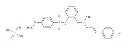 Benzenesulfonamide, N-[2-[[[3-(4-chlorophenyl)-2-propen-1-yl]methylamino]methyl]phenyl]-4-methoxy-, phosphate (1:1) (ACI)