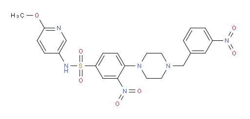 Benzenesulfonamide, N-(6-methoxy-3-pyridinyl)-3-nitro-4-[4-[(3-nitrophenyl)methyl]-1-piperazinyl]- (ACI)