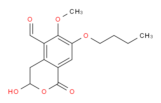 7-Butoxy-3,4-dihydro-3-hydroxy-6-methoxy-1-oxo-1H-2-benzopyran-5-carboxaldehyde (ACI)