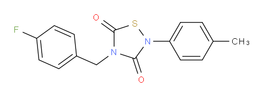 4-[(4-Fluorophenyl)methyl]-2-(4-methylphenyl)-1,2,4-thiadiazolidine-3,5-dione (ACI)