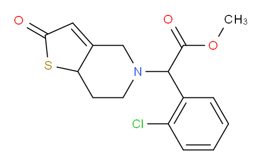 Methyl α-(2-chlorophenyl)-2,6,7,7a-tetrahydro-2-oxothieno[3,2-c]pyridine-5(4H)-acetate (ACI)