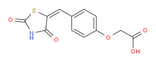 2-[4-[(2,4-Dioxo-5-thiazolidinylidene)methyl]phenoxy]acetic acid (ACI)