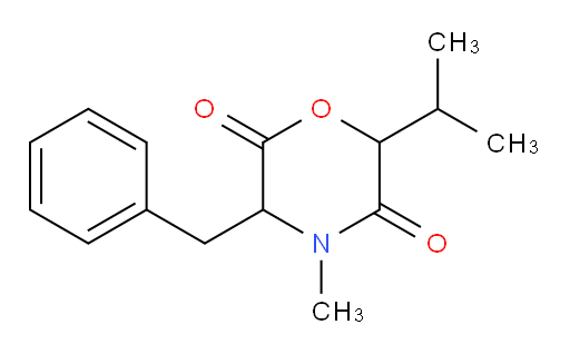 2,5-Morpholinedione, 4-methyl-6-(1-methylethyl)-3-(phenylmethyl)- (ACI)