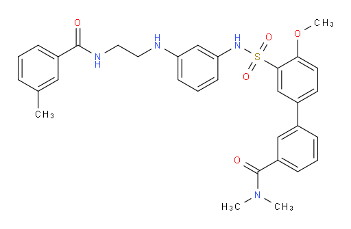 4′-Methoxy-N,N-dimethyl-3′-[[[3-[[2-[(3-methylbenzoyl)amino]ethyl]amino]phenyl]amino]sulfonyl][1,1′-biphenyl]-3-carboxamide (ACI)