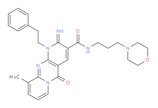 1,5-Dihydro-2-imino-10-methyl-N-[3-(4-morpholinyl)propyl]-5-oxo-1-(2-phenylethyl)-2H-dipyrido[1,2-a:2′,3′-d]pyrimidine-3-carboxamide (ACI)