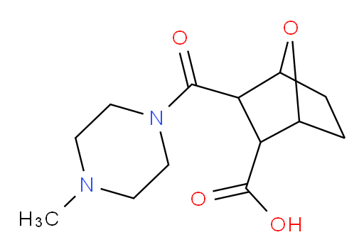 7-Oxabicyclo[2.2.1]heptane-2-carboxylic acid, 3-[(4-methyl-1-piperazinyl)carbonyl]- (ACI)