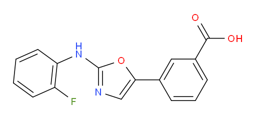 3-[2-[(2-Fluorophenyl)amino]-5-oxazolyl]benzoic acid (ACI)