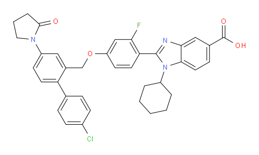 2-[4-[[4′-Chloro-4-(2-oxo-1-pyrrolidinyl)[1,1′-biphenyl]-2-yl]methoxy]-2-fluorophenyl]-1-cyclohexyl-1H-benzimidazole-5-carboxylic acid (ACI)