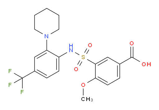 4-Methoxy-3-[[[2-(1-piperidinyl)-4-(trifluoromethyl)phenyl]amino]sulfonyl]benzoic acid (ACI)