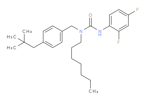 N′-(2,4-Difluorophenyl)-N-[[4-(2,2-dimethylpropyl)phenyl]methyl]-N-heptylurea (ACI)