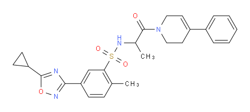 5-(5-Cyclopropyl-1,2,4-oxadiazol-3-yl)-N-[2-(3,6-dihydro-4-phenyl-1(2H)-pyridinyl)-1-methyl-2-oxoethyl]-2-methylbenzenesulfonamide (ACI)
