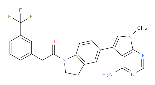 7-Methyl-5-[1-[[3-(trifluoromethyl)phenyl]acetyl]-2,3-dihydro-1H-indol-5-yl]-7H-pyrrolo[2,3-d]pyrimidin-4-amine