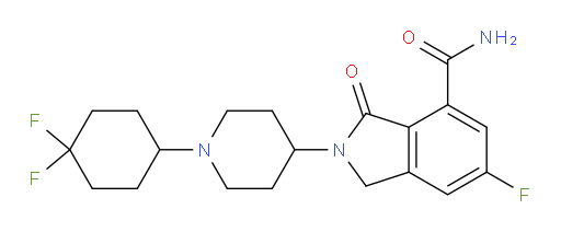 2-[1-(4,4-Difluorocyclohexyl)-4-piperidinyl]-6-fluoro-2,3-dihydro-3-oxo-1H-isoindole-4-carboxamide (ACI)