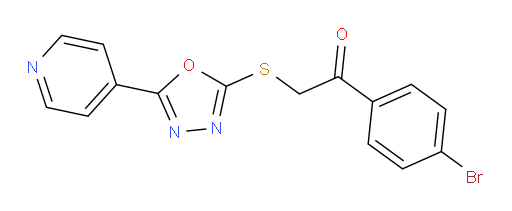 1-(4-Bromophenyl)-2-[[5-(4-pyridinyl)-1,3,4-oxadiazol-2-yl]thio]ethanone (ACI)