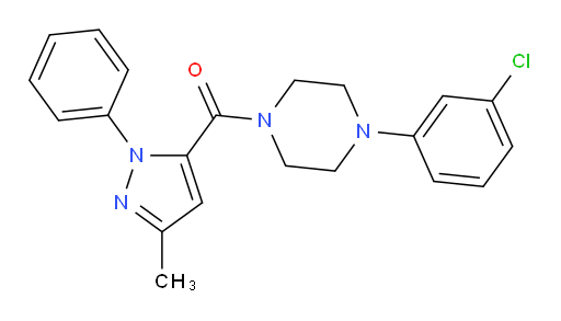 [4-(3-Chlorophenyl)-1-piperazinyl](3-methyl-1-phenyl-1H-pyrazol-5-yl)methanone (ACI)