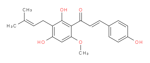 1-[2,4-Dihydroxy-6-methoxy-3-(3-methyl-2-buten-1-yl)phenyl]-3-(4-hydroxyphenyl)-2-propen-1-one (ACI)