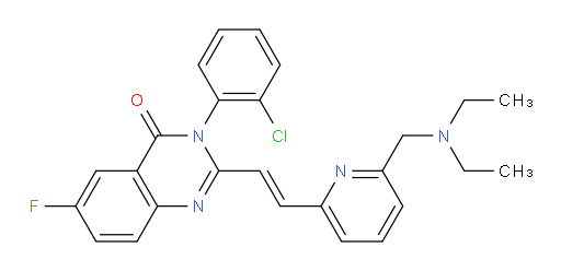 3-(2-Chlorophenyl)-2-[2-[6-[(diethylamino)methyl]-2-pyridinyl]ethenyl]-6-fluoro-4(3H)-quinazolinone (ACI)