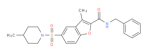 3-Methyl-5-[(4-methyl-1-piperidinyl)sulfonyl]-N-(phenylmethyl)-2-benzofurancarboxamide (ACI)