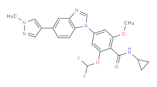 N-Cyclopropyl-2-(difluoromethoxy)-6-methoxy-4-[5-(1-methyl-1H-pyrazol-4-yl)-1H-benzimidazol-1-yl]benzamide (ACI)