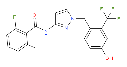 2,6-Difluoro-N-[1-[[4-hydroxy-2-(trifluoromethyl)phenyl]methyl]-1H-pyrazol-3-yl]benzamide (ACI)