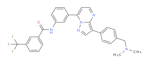 N-[3-[3-[4-[(Dimethylamino)methyl]phenyl]pyrazolo[1,5-a]pyrimidin-7-yl]phenyl]-3-(trifluoromethyl)benzamide (ACI)