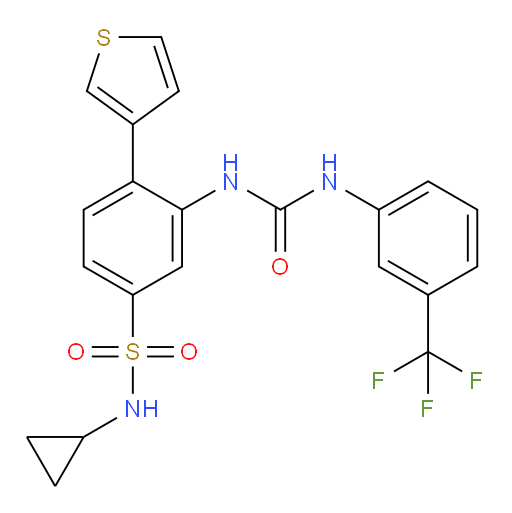 N-Cyclopropyl-4-(3-thienyl)-3-[[[[3-(trifluoromethyl)phenyl]amino]carbonyl]amino]benzenesulfonamide (ACI)