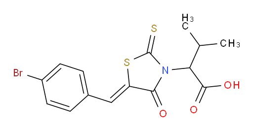 5-[(4-Bromophenyl)methylene]-α-(1-methylethyl)-4-oxo-2-thioxo-3-thiazolidineacetic acid (ACI)
