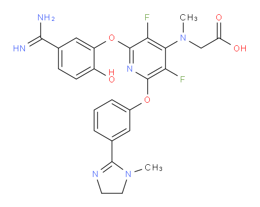 N-[2-[5-(Aminoiminomethyl)-2-hydroxyphenoxy]-6-[3-(4,5-dihydro-1-methyl-1H-imidazol-2-yl)phenoxy]-3,5-difluoro-4-pyridinyl]-N-methylglycine (ACI)