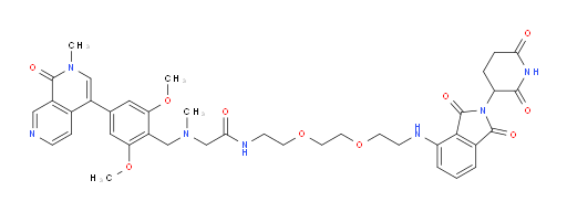 Acetamide, 2-[[[4-(1,2-dihydro-2-methyl-1-oxo-2,7-naphthyridin-4-yl)-2,6-dimethoxyphenyl]methyl]methylamino]-N-[2-[2-[2-[[2-(2,6-dioxo-3-piperidinyl)-2,3-dihydro-1,3-dioxo-1H-isoindol-4-yl]amino]ethoxy]ethoxy]ethyl]- (ZCI)