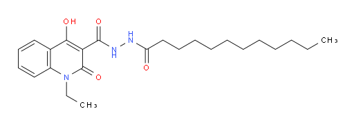 1-Ethyl-1,2-dihydro-4-hydroxy-2-oxo-3-quinolinecarboxylic acid 2-(1-oxododecyl)hydrazide (ACI)