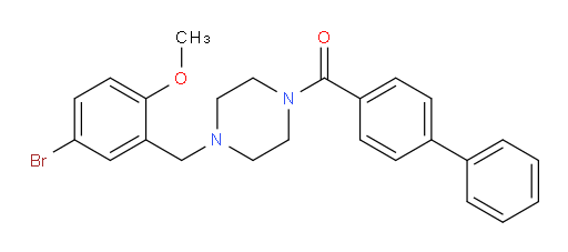 [1,1′-Biphenyl]-4-yl[4-[(5-bromo-2-methoxyphenyl)methyl]-1-piperazinyl]methanone (ACI)