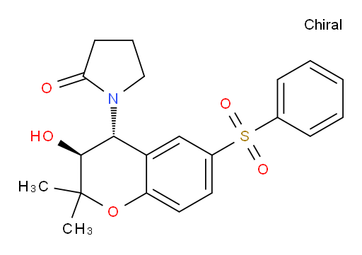 1-[(3S,4R)-3,4-Dihydro-3-hydroxy-2,2-dimethyl-6-(phenylsulfonyl)-2H-1-benzopyran-4-yl]-2-pyrrolidinone (ACI)